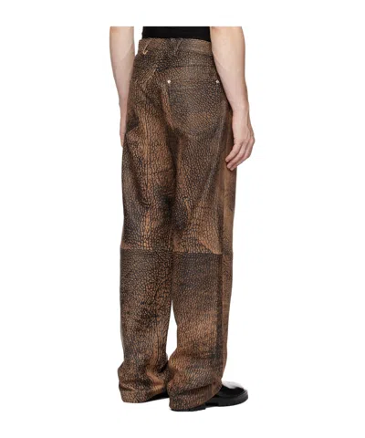 Misbhv Embossed Pattern Casual Pants In Brown