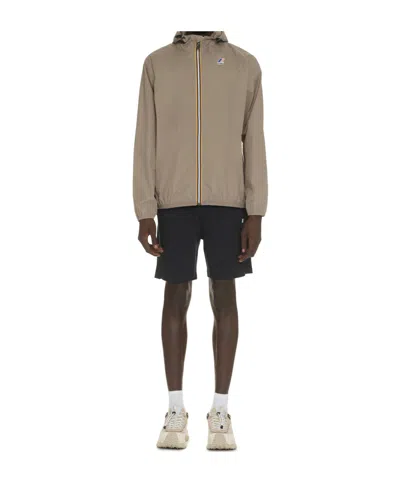 K-way Claude Hooded Windbreaker Jacket In Gray