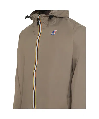 K-way Claude Hooded Windbreaker Jacket In Gray