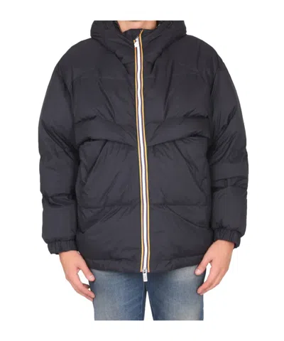 K-way Zipped Long Sleeved Padded Coat In Blue