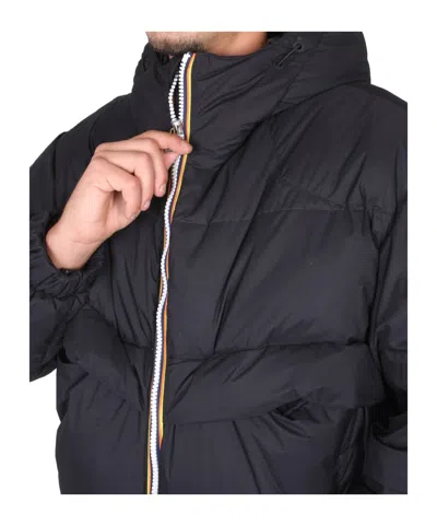 K-way Zipped Long Sleeved Padded Coat In Blue