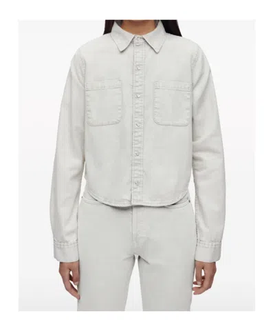 Re/done Press-fastening Denim Shirt In Gray