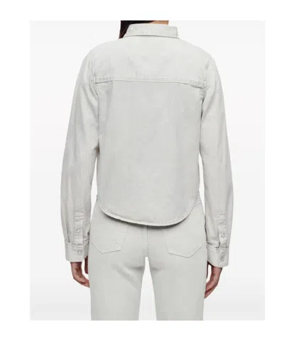 Re/done Press-fastening Denim Shirt In Gray