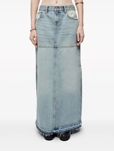 Re/done Mid Rise Split Skirt