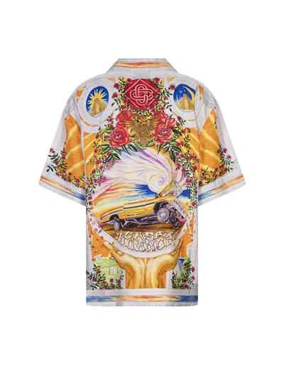 Casablanca La Tornade De Rose Short Sleeved Satin Shirt