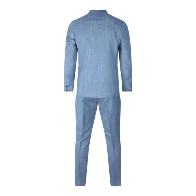 Eleventy Tailored Suit With Chest Pocket And Notched Lapel In Blue