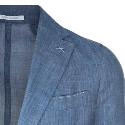 Eleventy Tailored Suit With Chest Pocket And Notched Lapel In Blue