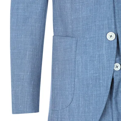 Eleventy Tailored Suit With Chest Pocket And Notched Lapel In Blue