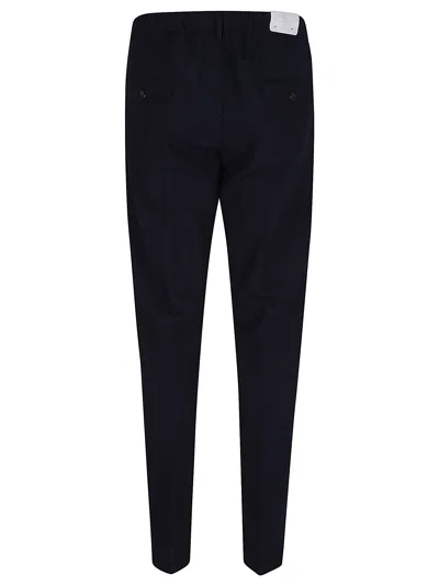Eleventy Drawstring Waist Tapered Leg Trousers With Back Pockets In Black
