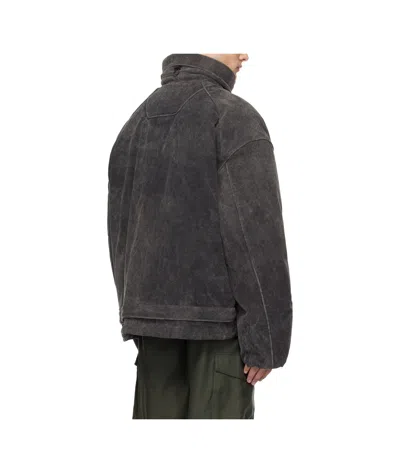 Juunj Collared Zipper Down Jacket In Gray