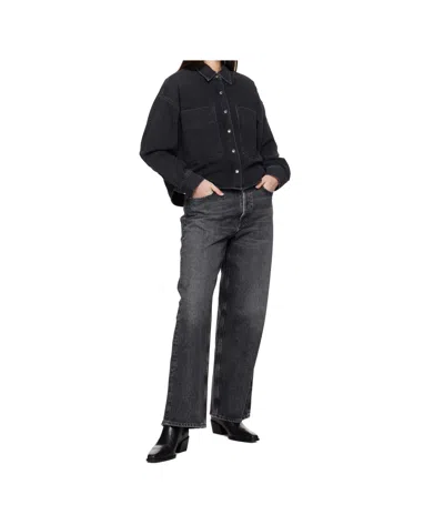 Agolde Black Myah Denim Shirt In Black