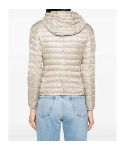 Herno Zip-up Hooded Down Jacket In Neutral