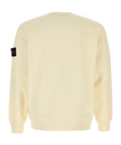 Stone Island Off White Compass-patch Sweatshirt In Yellow