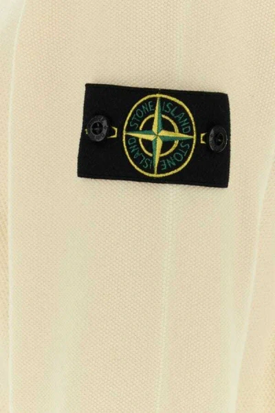 Stone Island Off White Compass-patch Sweatshirt In Yellow