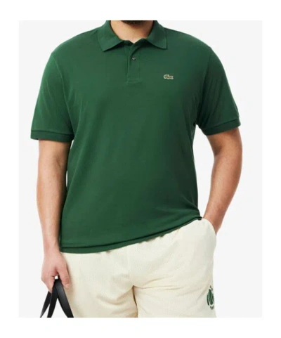 Lacoste Stretch Pique Short-sleeve Slim Fit Polo Shirt In Green