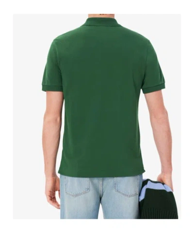 Lacoste Stretch Pique Short-sleeve Slim Fit Polo Shirt In Green