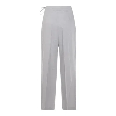 Eleventy Grey Linen And Wool Pants In Gray