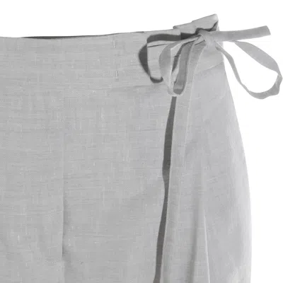 Eleventy Grey Linen And Wool Pants In Gray