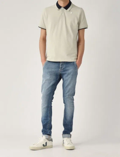 K-way Logo Patch Polo Shirt In Neutral