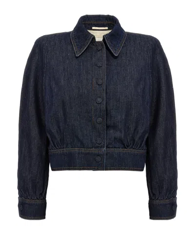 Dries Van Noten 'vistam' Collar Cuffed Elasticated Long Sleeves Jacket In Blue