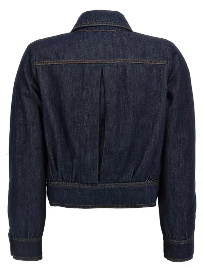 Dries Van Noten 'vistam' Collar Cuffed Elasticated Long Sleeves Jacket In Blue