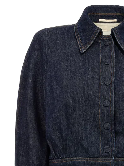 Dries Van Noten 'vistam' Collar Cuffed Elasticated Long Sleeves Jacket In Blue