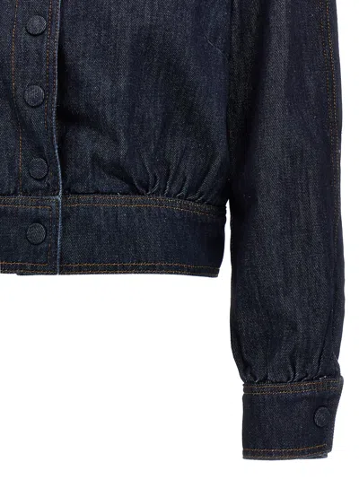 Dries Van Noten 'vistam' Collar Cuffed Elasticated Long Sleeves Jacket In Blue