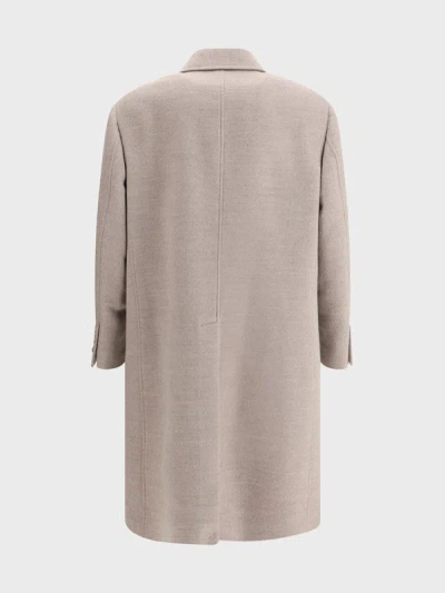 Brunello Cucinelli Wool Coat In Neutral
