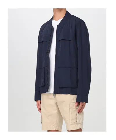 K-way Stand Collar Casual Jacket In Blue