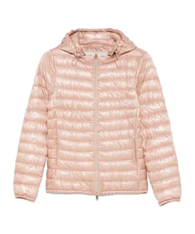 Herno Lightweight Quilted Down Jacket With Stand Collar In Pink