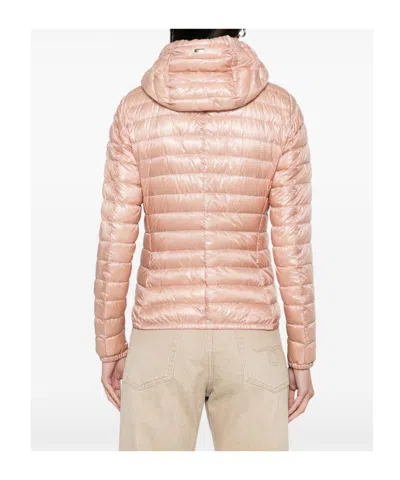 Herno Lightweight Quilted Down Jacket With Stand Collar In Pink