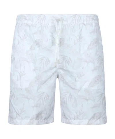 Eleventy Floral-print Swim Shorts In White