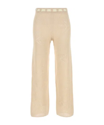 Bode Women Beige Crochet Pant In Neutral