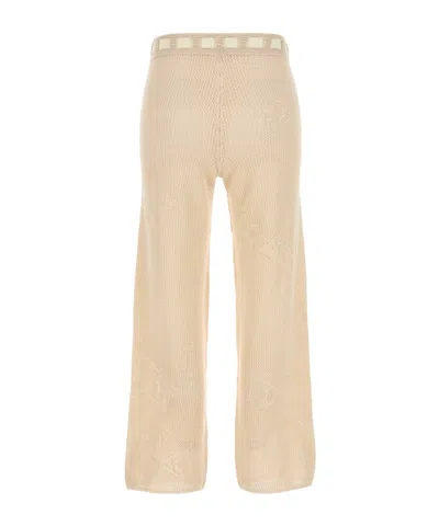Bode Women Beige Crochet Pant In Neutral