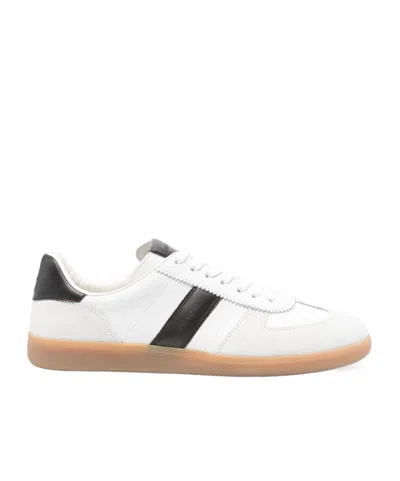 Tom Ford Archer White Low Top Sneakers With Logo Lettering On Tongue And Heel And Contrasting Heel In Leather