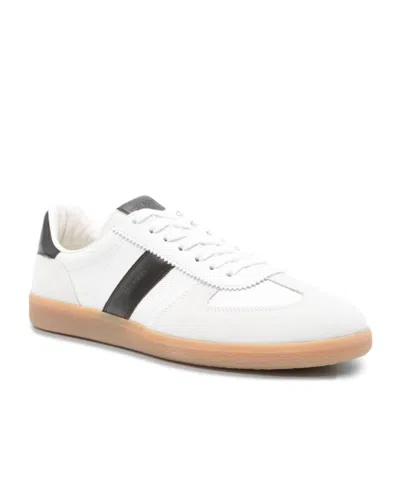 Tom Ford Archer White Low Top Sneakers With Logo Lettering On Tongue And Heel And Contrasting Heel In Leather