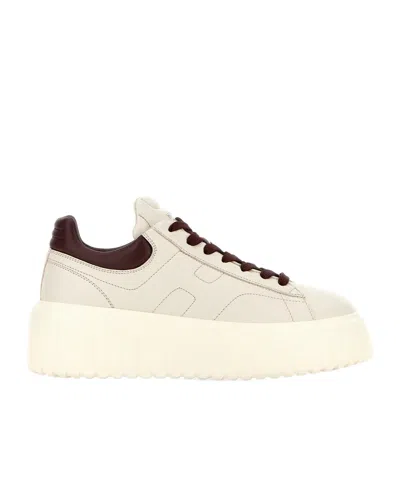Hogan Low-top Sneakers With Rubber Sole And Platform In Neutral