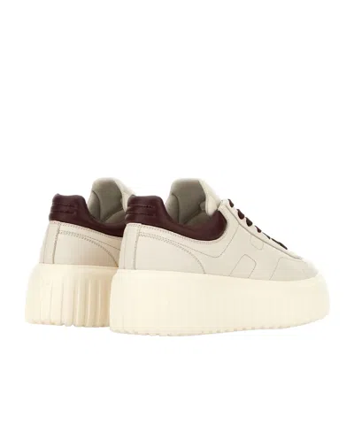 Hogan Low-top Sneakers With Rubber Sole And Platform In Neutral