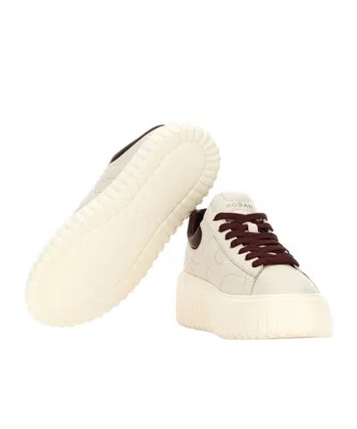 Hogan Low-top Sneakers With Rubber Sole And Platform In Neutral