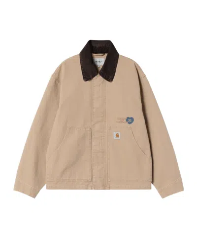 Carhartt Wip Dayton Trucker Dusty Brown Jacket In Burgundy