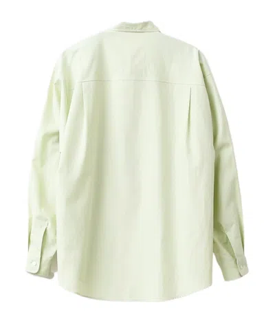 Auralee Lapel Long-sleeved Shirt In Green
