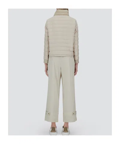 Herno Zipper Long Sleeve Down Jacket In Neutral