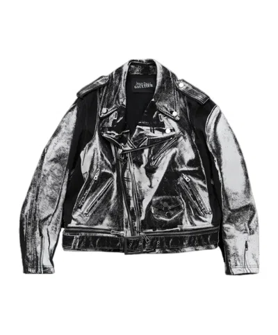 Jean Paul Gaultier Cotton Coated Jacket In Black