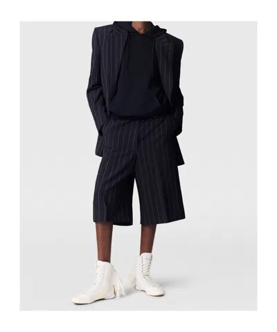 Stella Mccartney Tailored Pinstripe Wool Shorts In Black