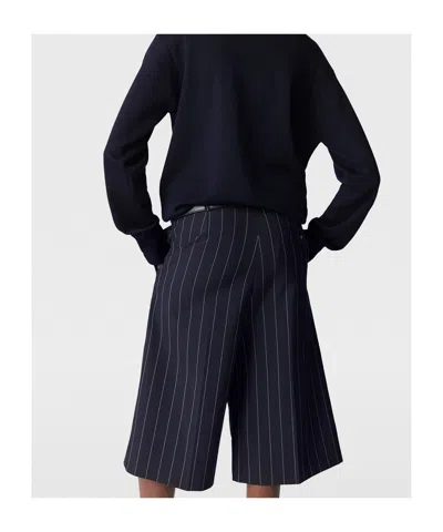 Stella Mccartney Tailored Pinstripe Wool Shorts In Black