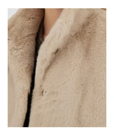 Herno Faux-fur Sleeveless Vest In Neutral