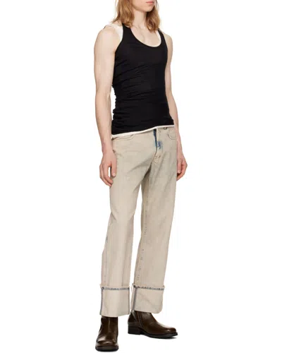 Coperni Boyfriend Jeans In Unique Greige Cotton Denim In Gray