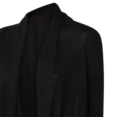 Rick Owens Asymmetric Drape Coat In Black