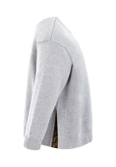 Fendi Crew Neck Sweater In Gray