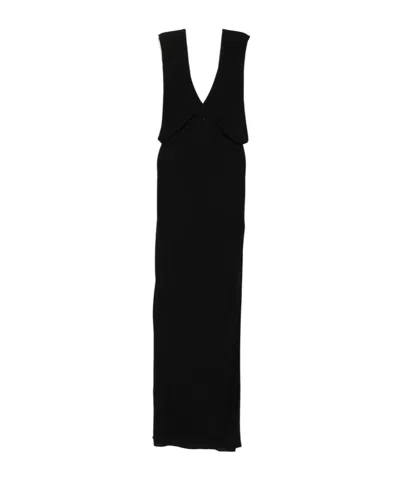 Gucci Sleeveless V-neck Maxi Dress In Black